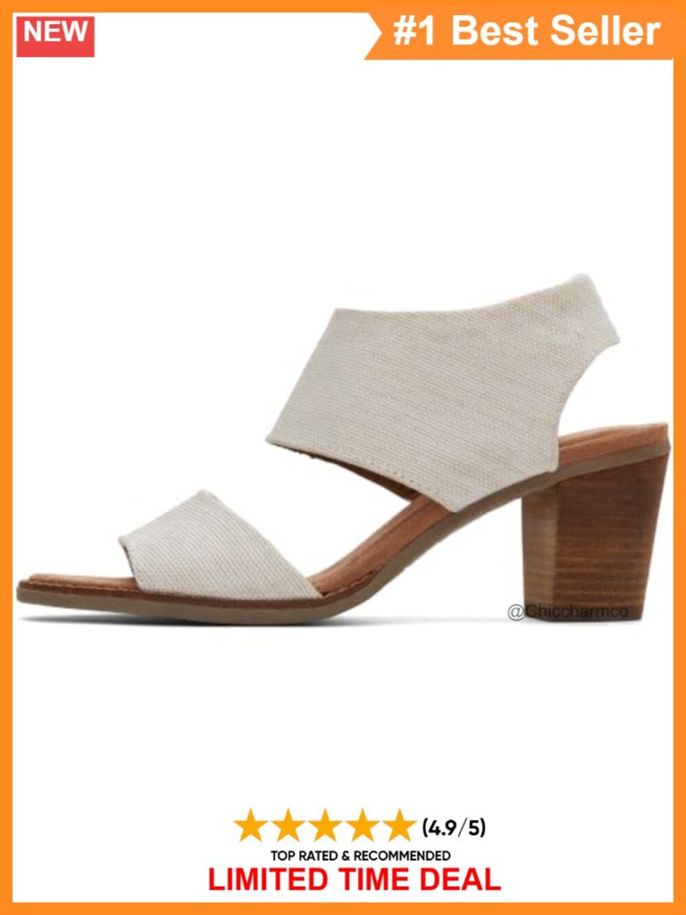 TOMS Women's Majorca Cutout Heeled Sandal Textile Upper Block Heel